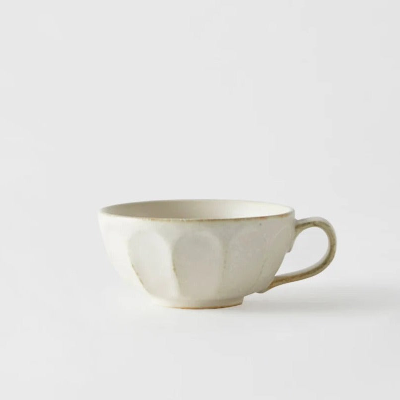 Kaneko Kohyo Japan Rinka Soup Cup and Saucer White