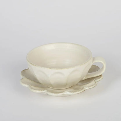 Kaneko Kohyo Japan Rinka Soup Cup and Saucer White