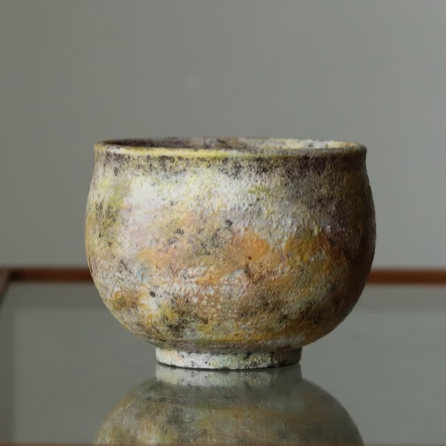 Hommage à Monet Mood Three Egg Cup Coffee Cup Engobe Matte Textured Ceramic Stoneware