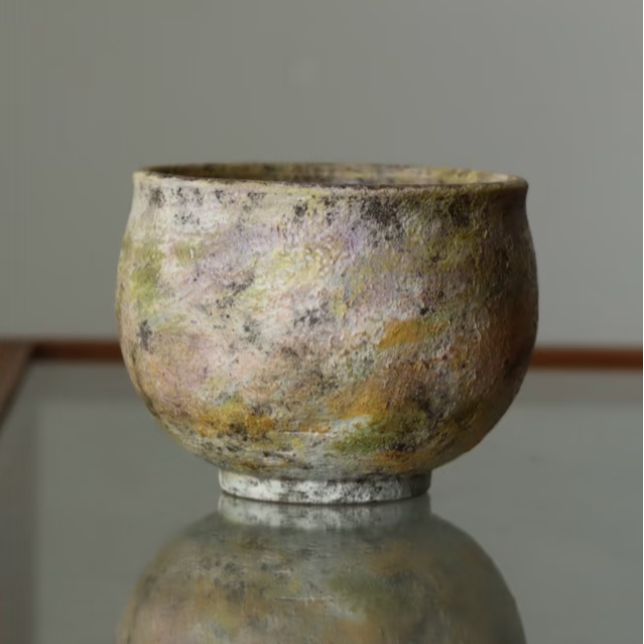 Hommage à Monet Mood Three Egg Cup Coffee Cup Engobe Matte Textured Ceramic Stoneware
