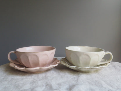 Kaneko Kohyo Japan Rinka Soup Cup and Saucer Pink