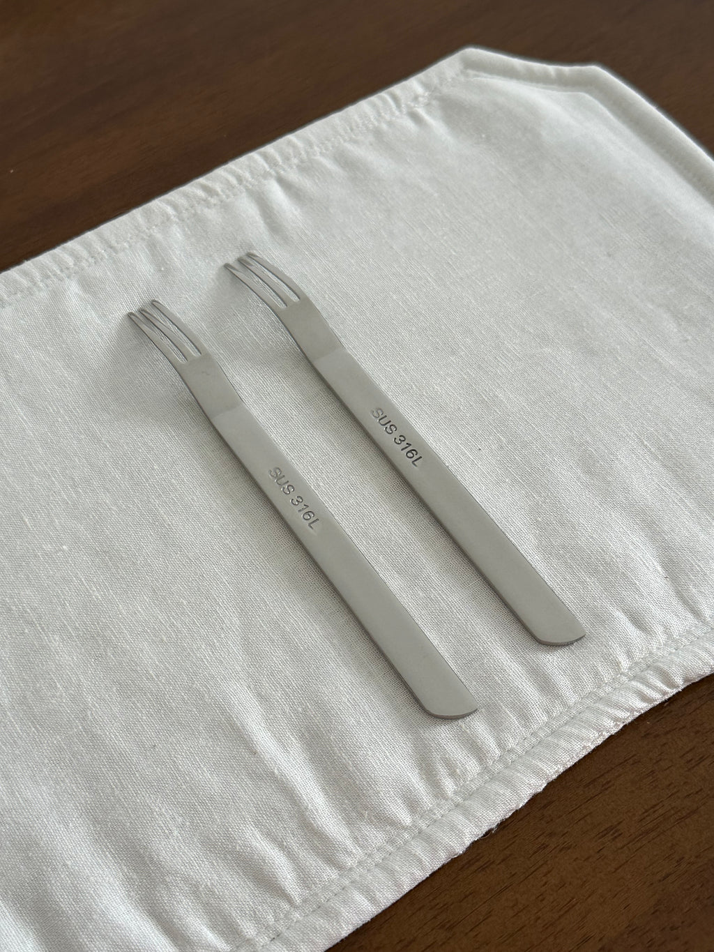 MILA 316 Stainless Steel Minimalist Thick Fruit Dessert Fork Cutlery Flatware