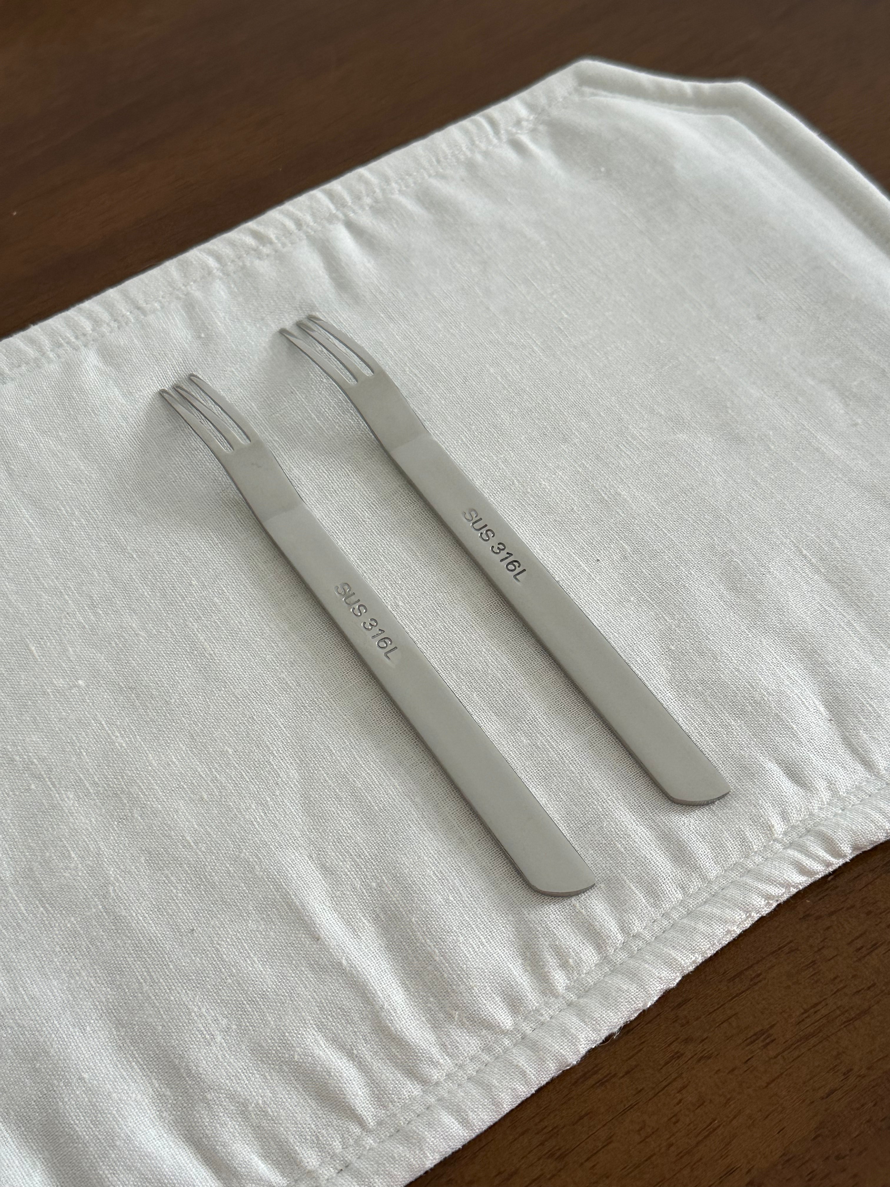 MILA 316 Stainless Steel Minimalist Thick Fruit Dessert Fork Cutlery Flatware