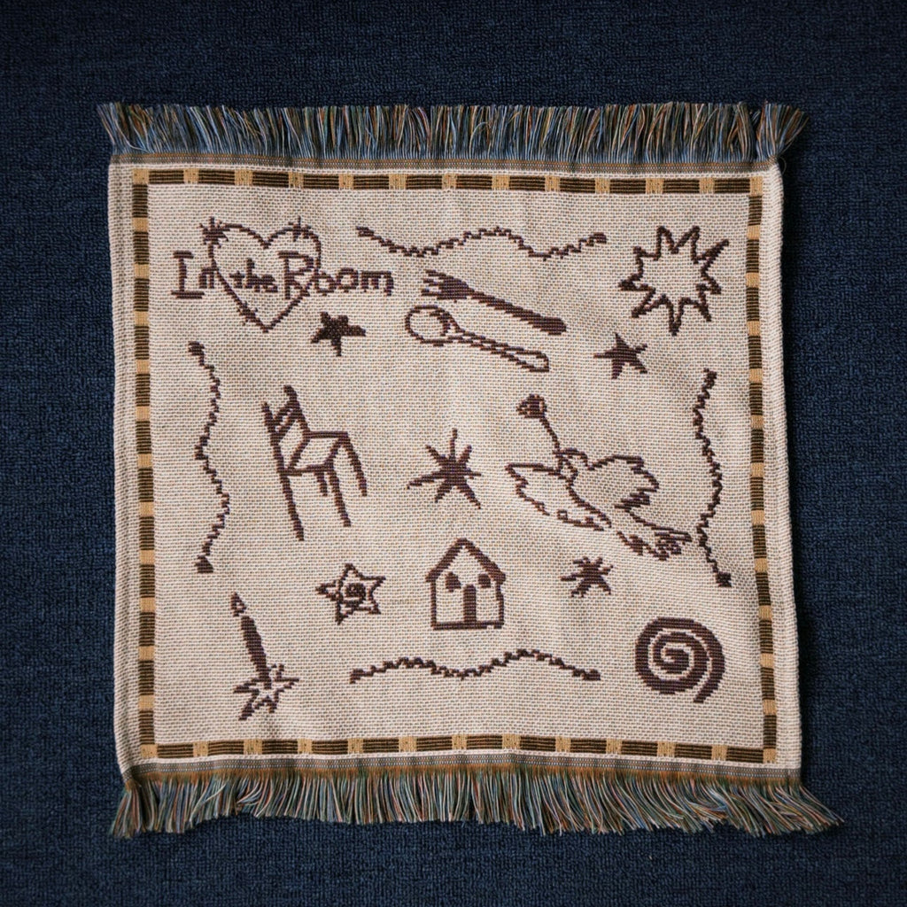 LA CHAMBRE QUI RÊVE Retro Style The Room That Dreams Decorative Tapestry with Fringe Blanket
