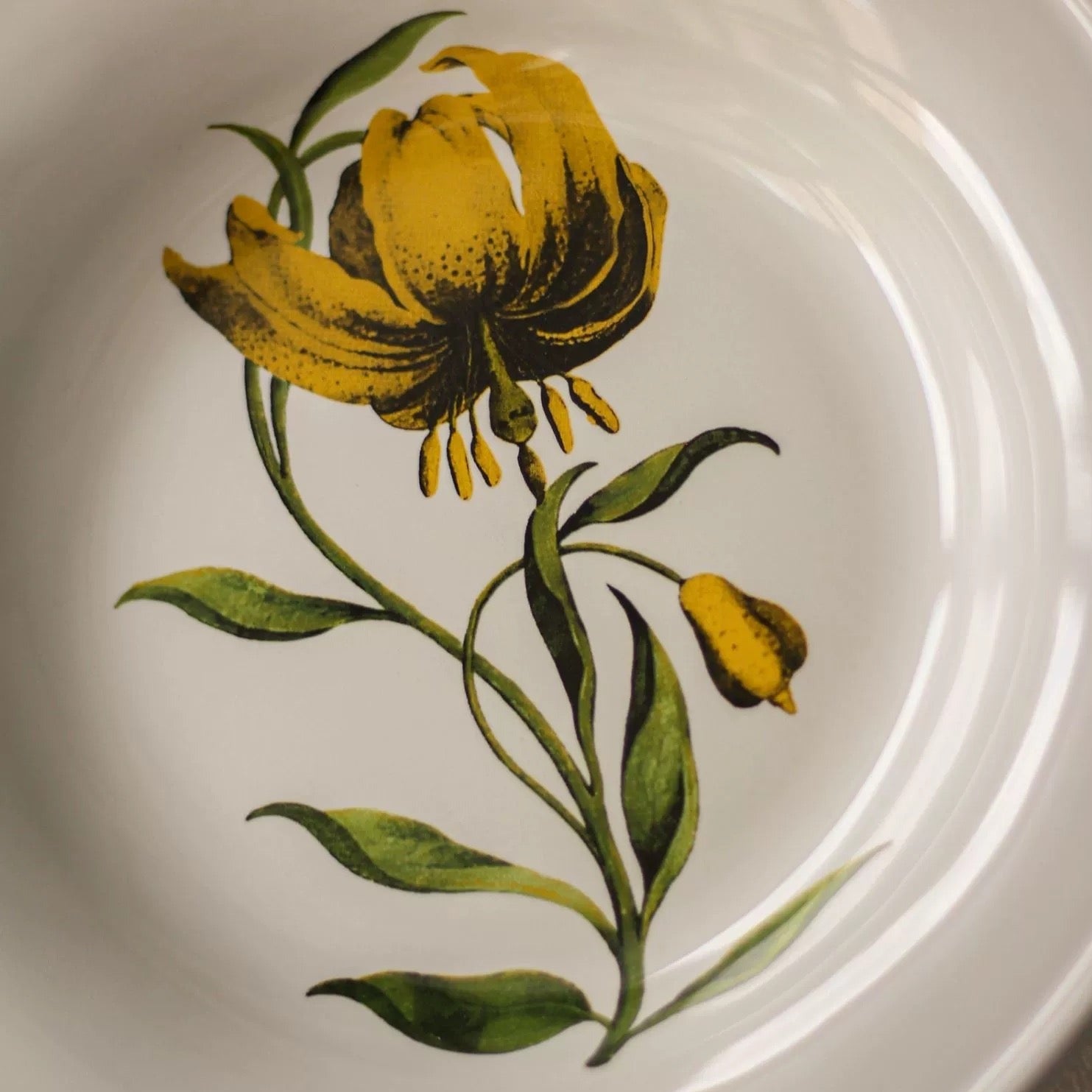 lily flower french LA FLEUR Yellow Lilium Glacier Lily Flower French Retro Plate – Baleinette
