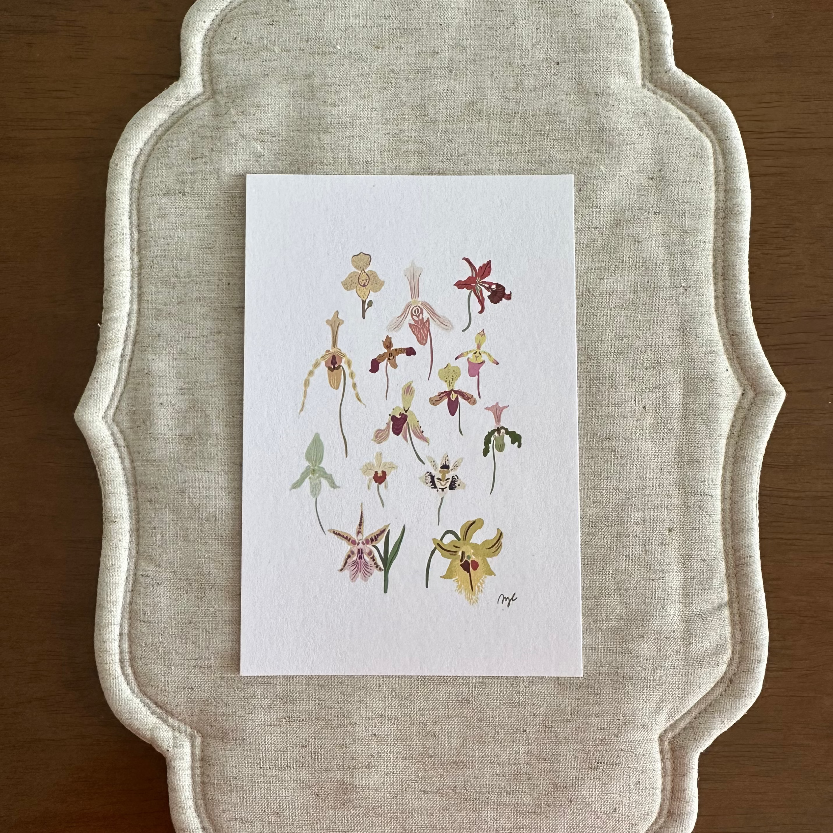 phalaenopsis orchid postcard art print