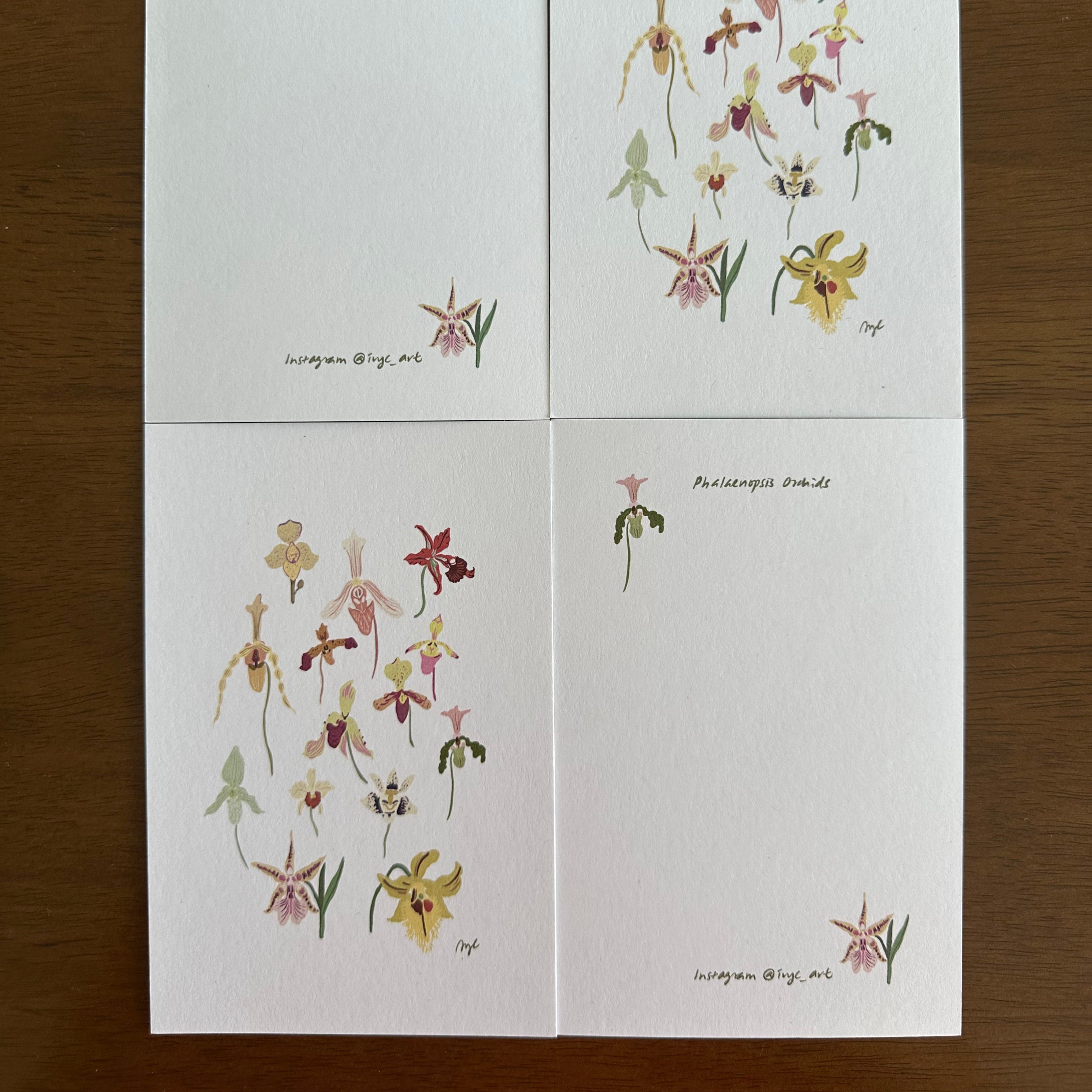 phalaenopsis orchid postcard art print