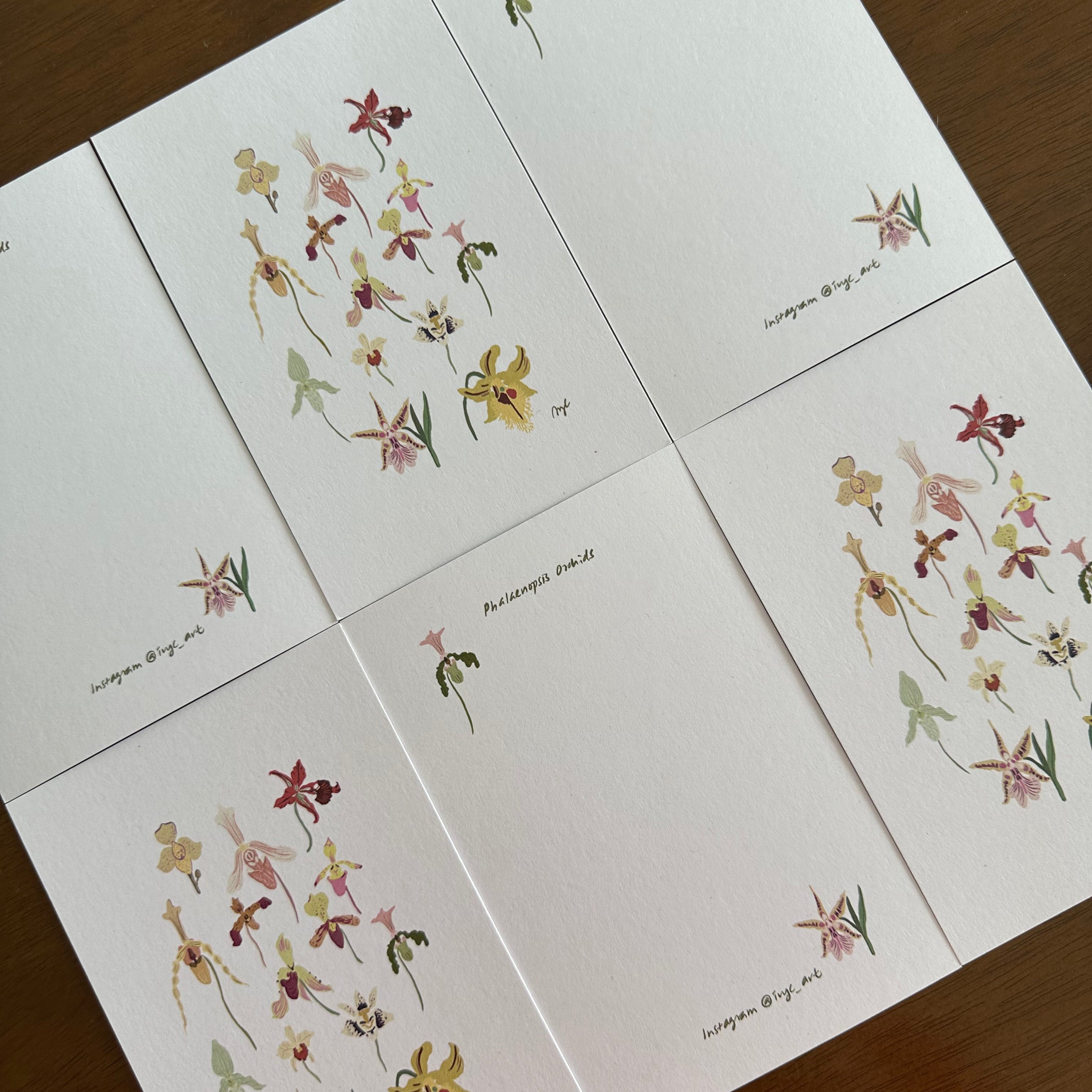 phalaenopsis orchid postcard art print