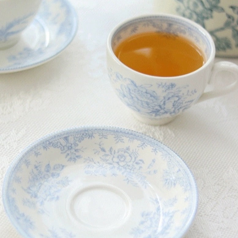 ELIZABETH Rose Baby Blue Tea/ Coffee Cup and Saucer Set 