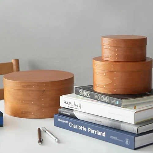 Homestead Japan Cherry Wood Shaker Round Box S Size