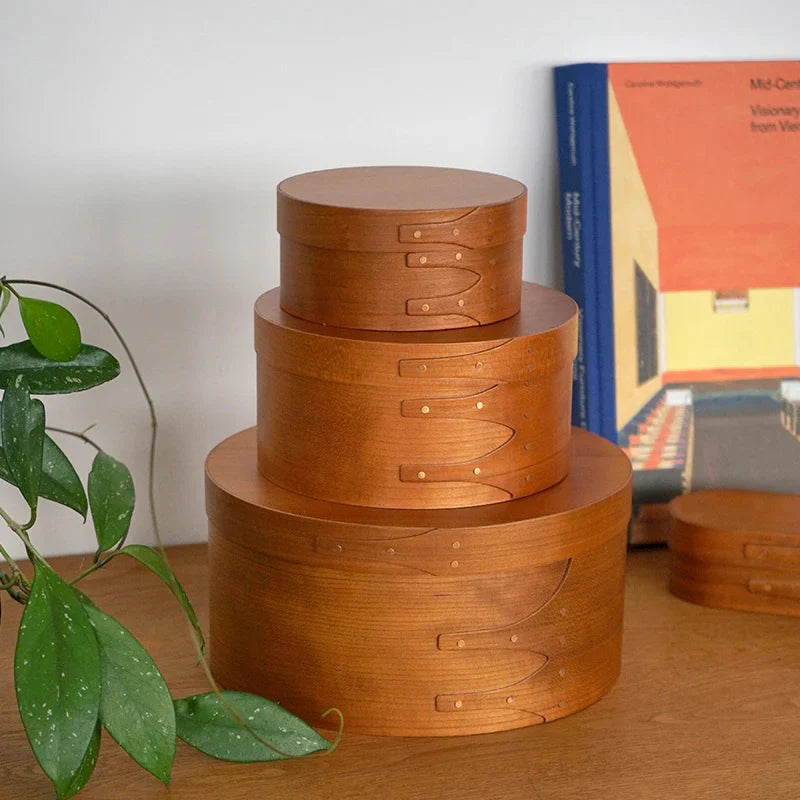 Homestead Japan Cherry Wood Shaker Round Box S Size