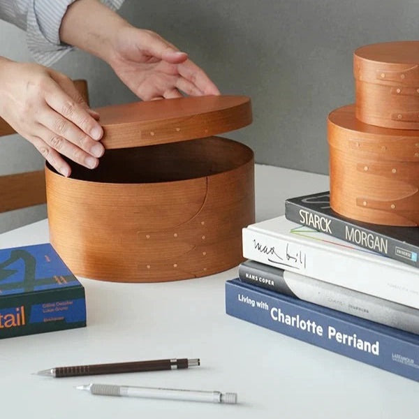 Homestead Japan Cherry Wood Shaker Round Box M Size