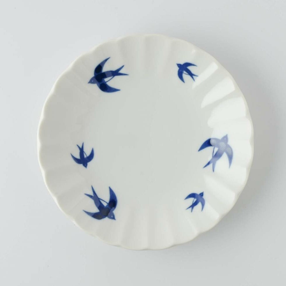 KNM Pottery Japan Swallow Dish Mino Ware