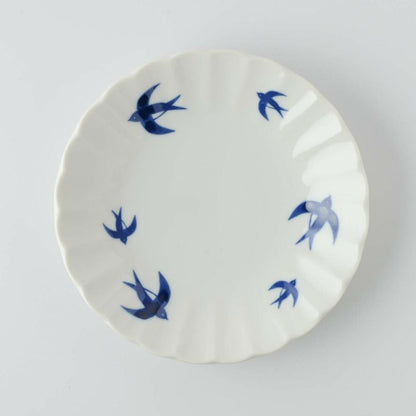 KNM Pottery Japan Swallow Dish Mino Ware