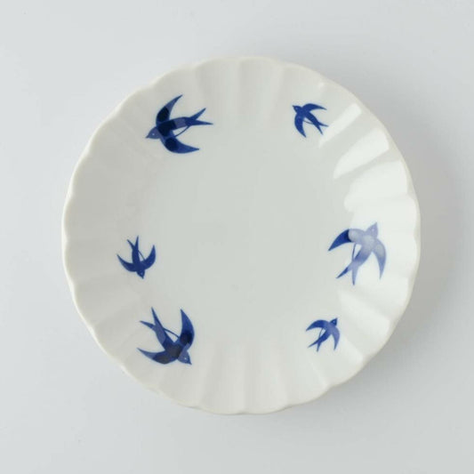 KNM Pottery Japan Swallow Dish Mino Ware