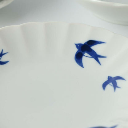 KNM Pottery Japan Swallow Dish Mino Ware