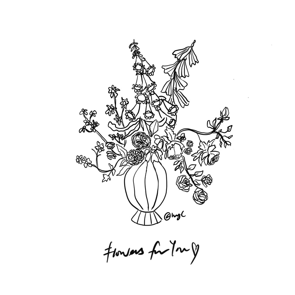 IvyC Art Flowers For You Collection 6 Flowers In Vase Postcards Giftcards A6