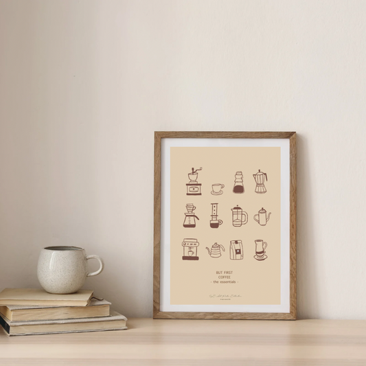IvyC Art A3 Size Poster But First Coffee The Essentials Poster Collection