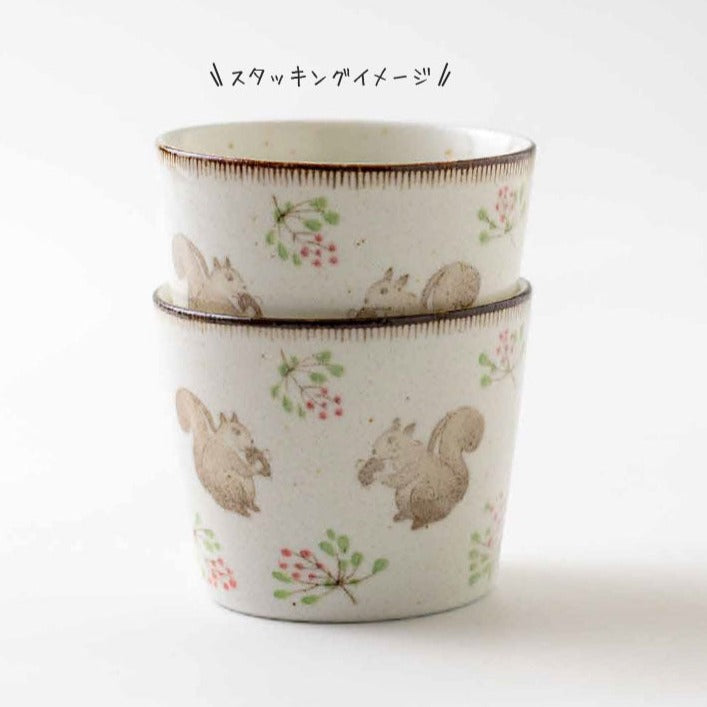 Calme Japan Cup Risu Squirrel Mino Ware 