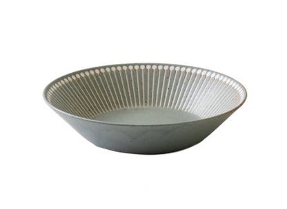 Albee Japan Julienne Grass Pattern Deep Plate Minoware Smoky Gray