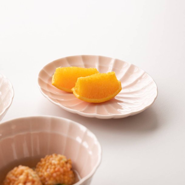 Miyama Suzune Serving Plate Porcelain Peach Glaze
