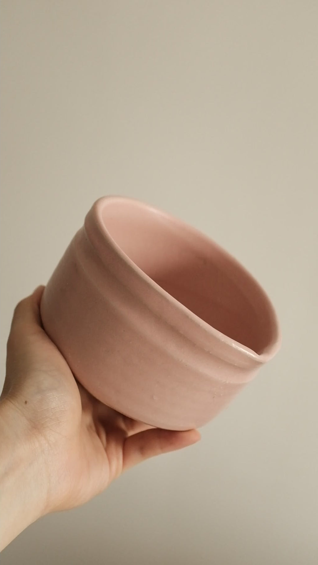 Hatsuichi Japan Momo Neri Pink Katakuchi Chawan Matcha Bowl Large Minoware