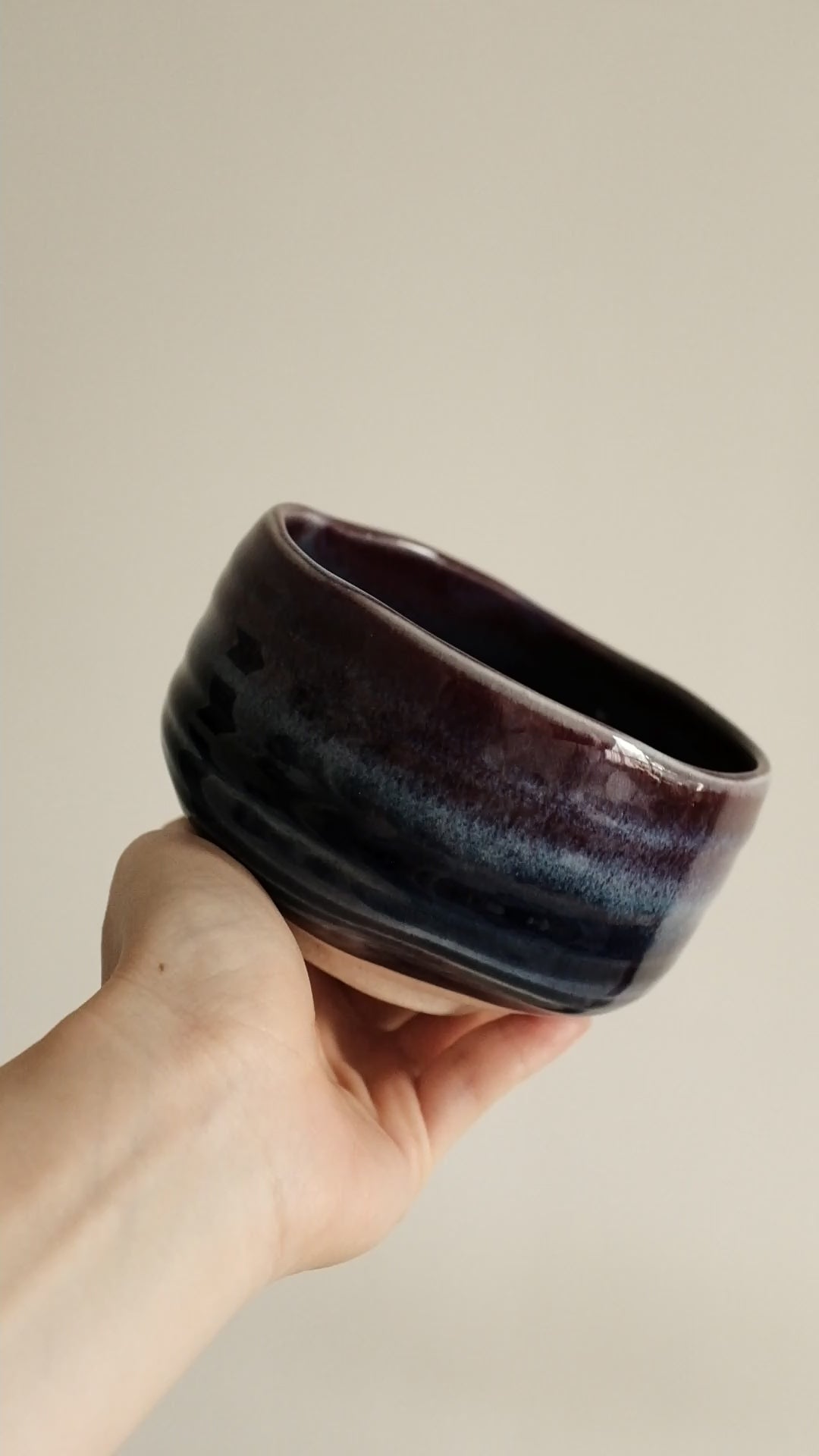 Hatsuichi Japan Tsubo Violet Chawan Matcha Bowl Minoware