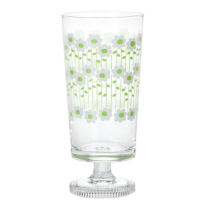 Aderia Retro Japan Rhapsody White Flowers Glass with Legs